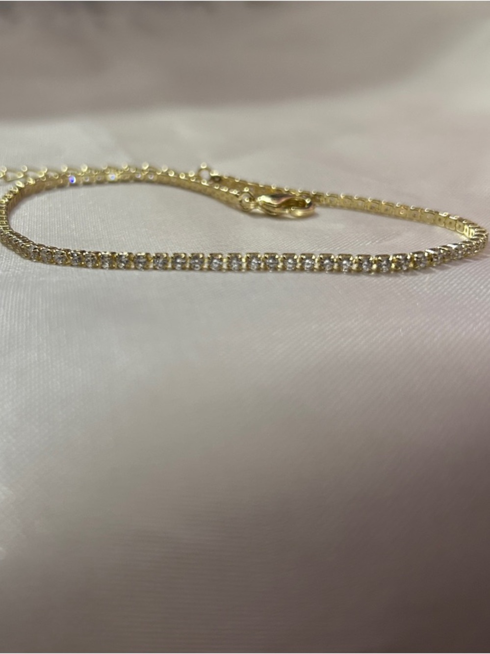 Delicate 18k Gold Plated Tennis Ankle Bracelet With CZ stones NEW